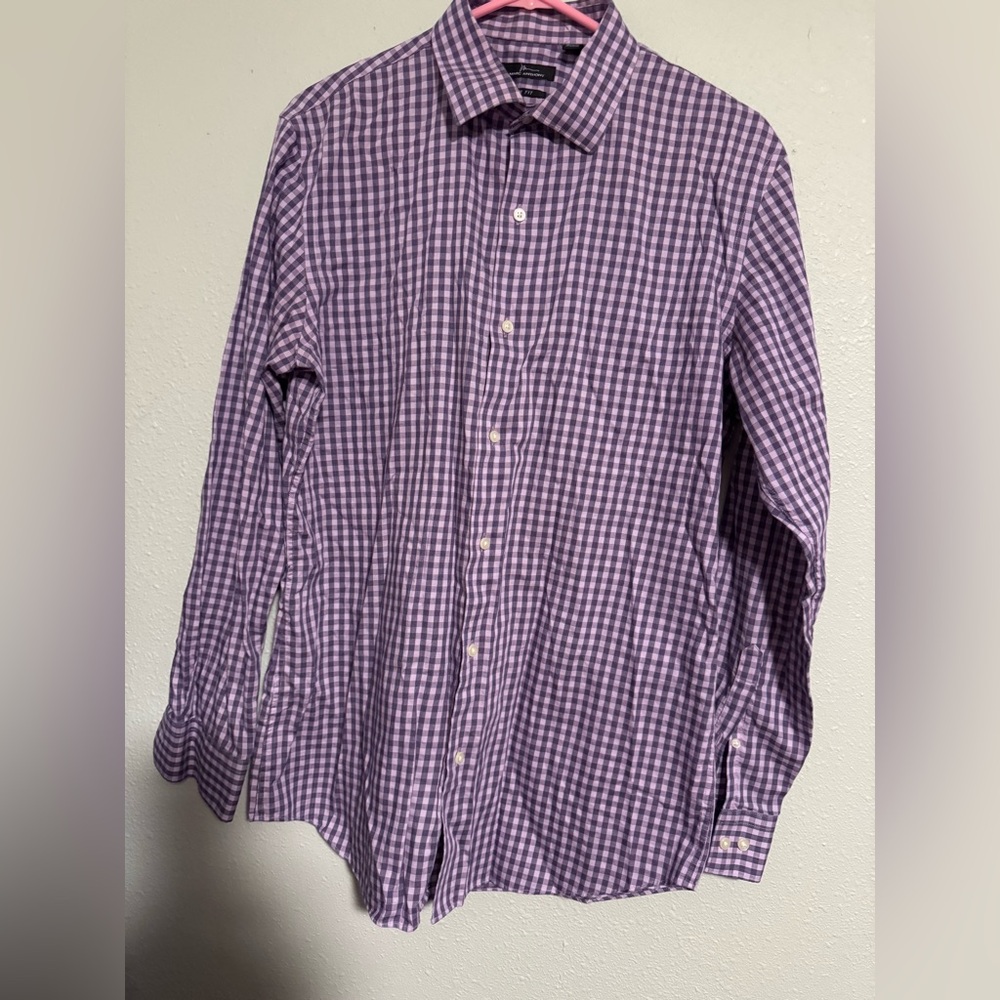Marc Anthony Purple Plaid Casual Shirt